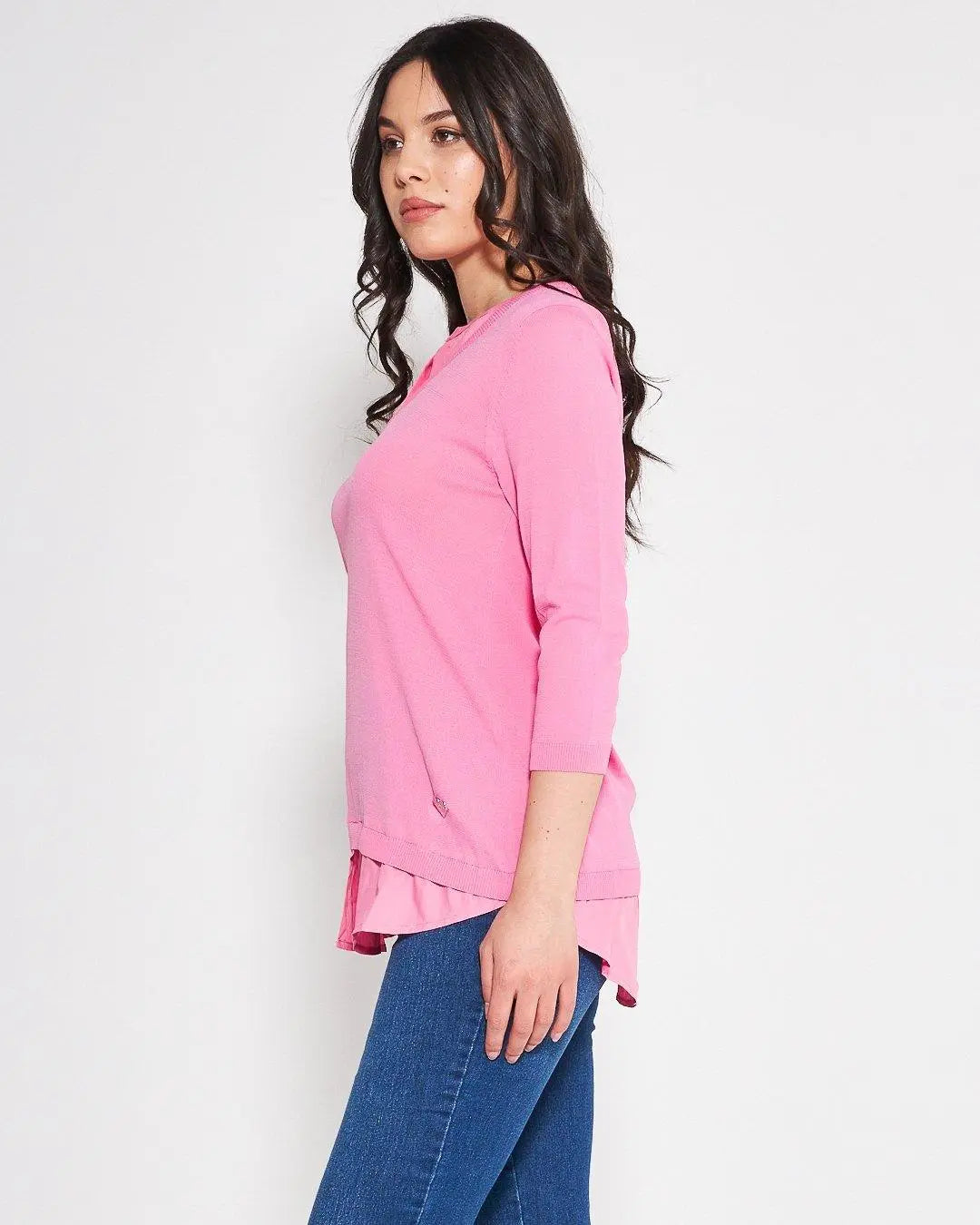 Maglia con camicia ROSA BUBBLE DORABELLA