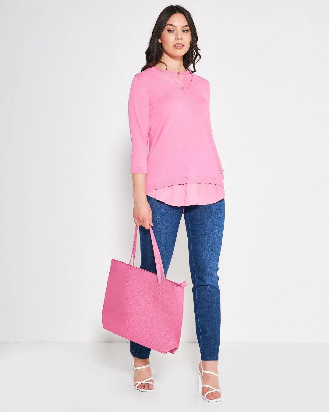 Maglia con camicia ROSA BUBBLE DORABELLA