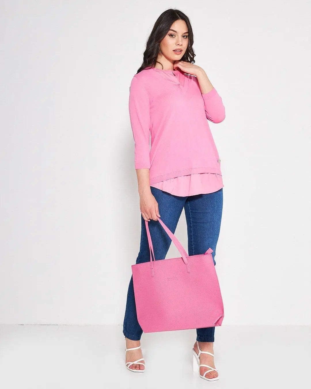 Maglia con camicia ROSA BUBBLE DORABELLA