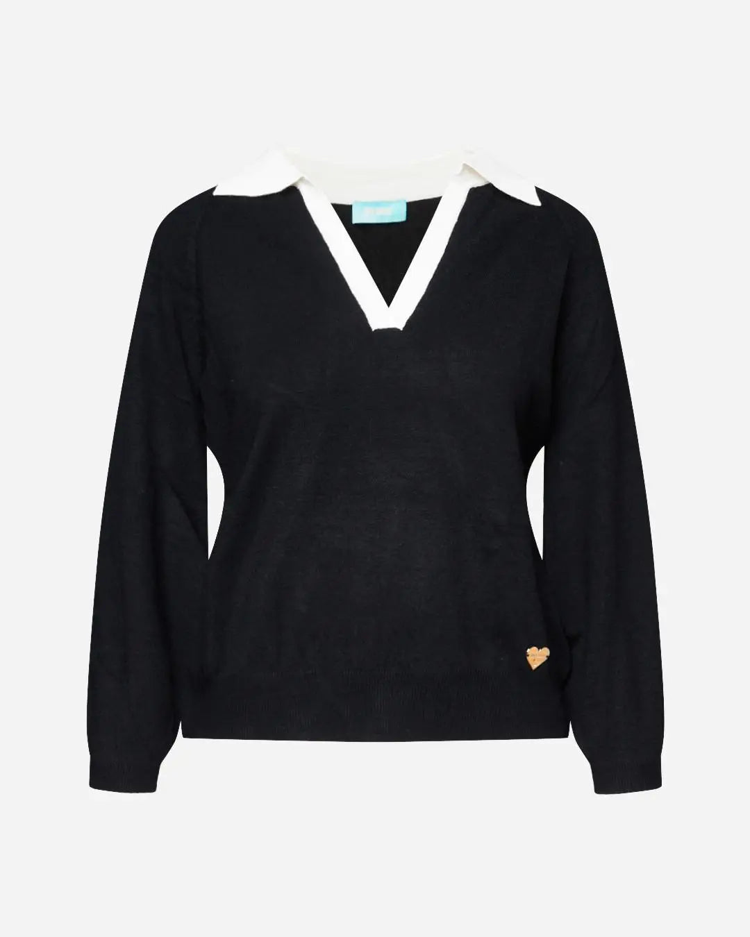 Maglia con collo a polo NERO DORABELLA