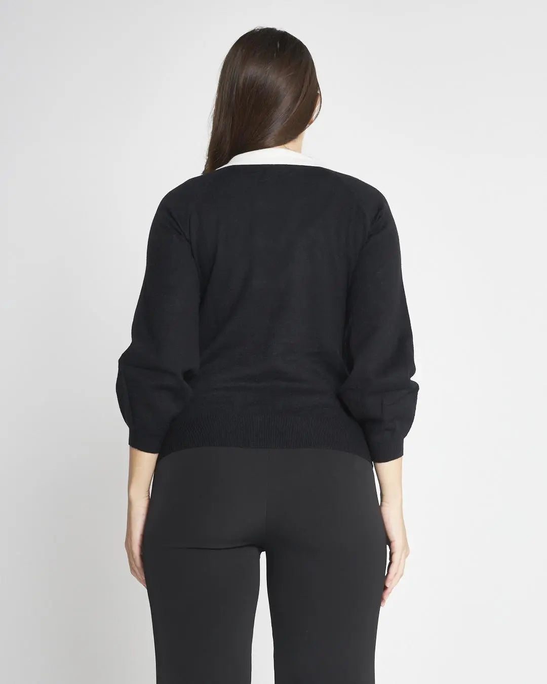 Maglia con collo a polo NERO DORABELLA