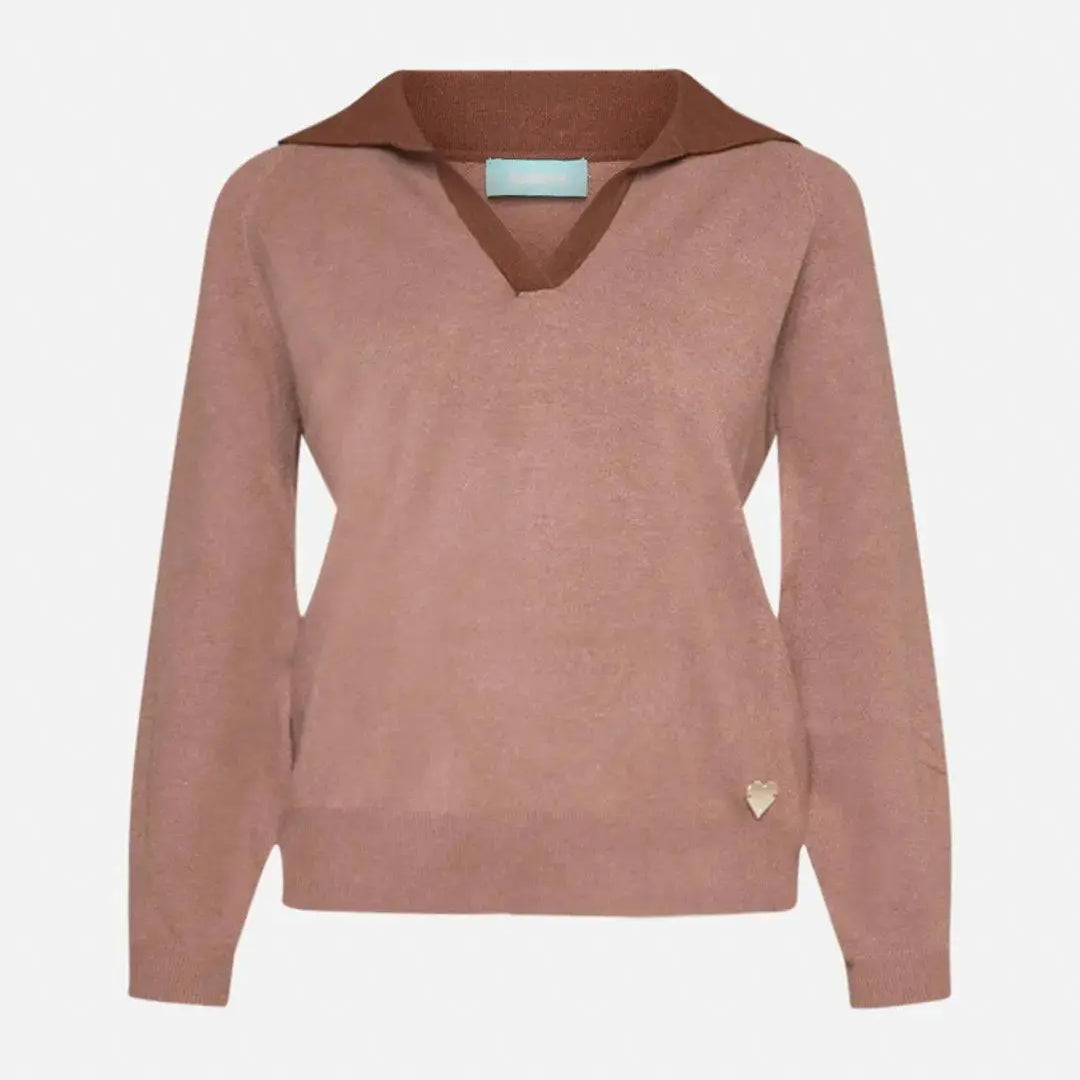 Maglia con collo a polo NOCCIOLA DORABELLA XL