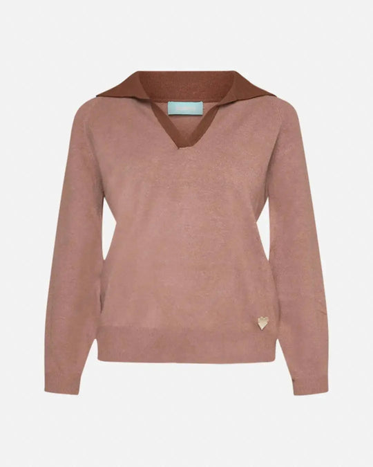 Maglia con collo a polo NOCCIOLA DORABELLA XL
