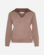 Maglia con collo a polo NOCCIOLA DORABELLA