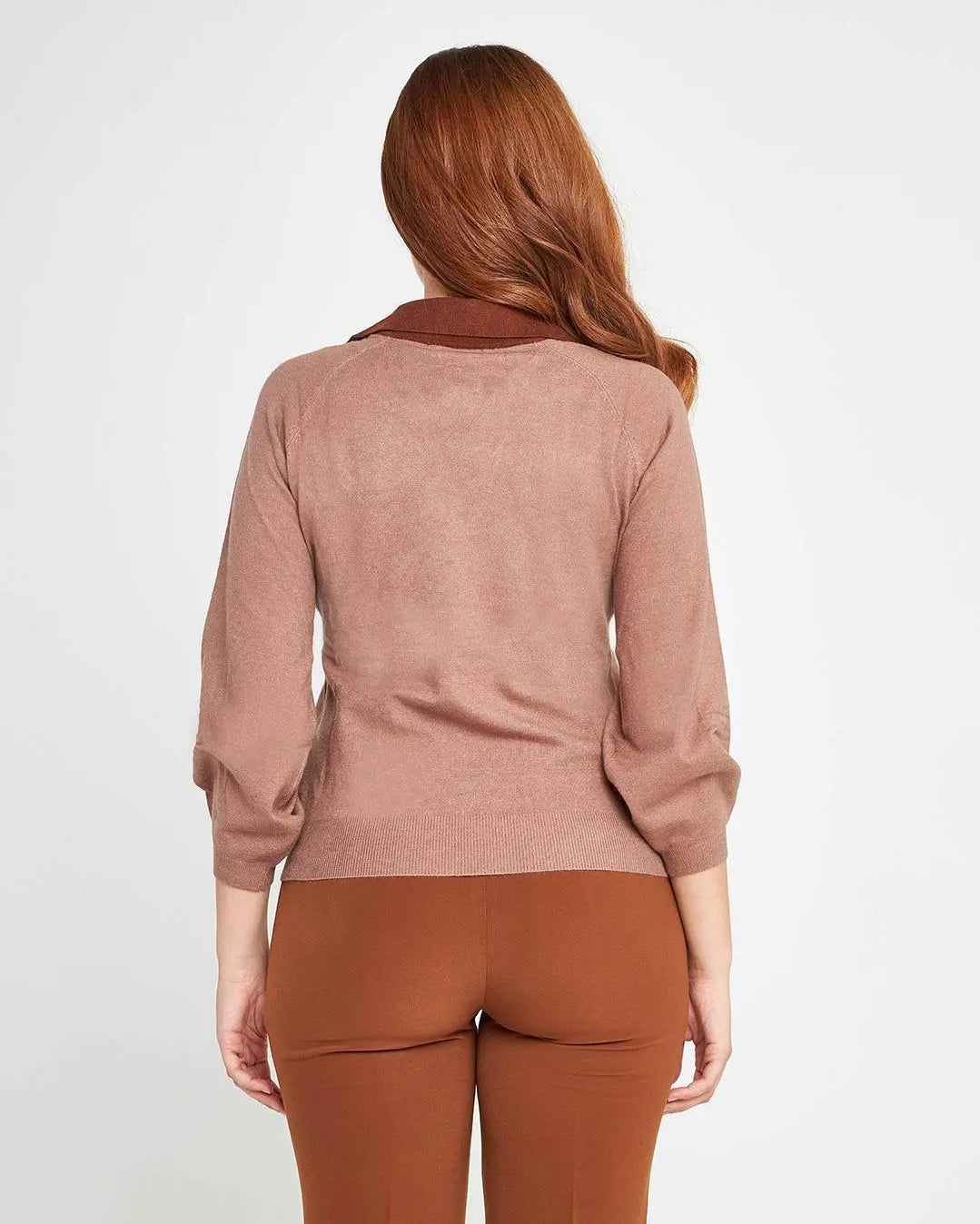 Maglia con collo a polo NOCCIOLA DORABELLA