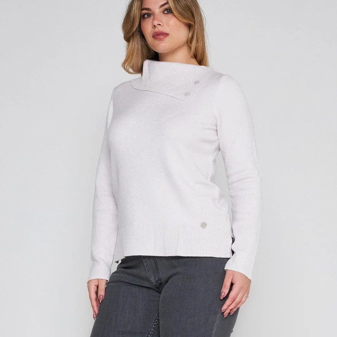 Maglia con collo e bottoni GESSO DORABELLA XXL