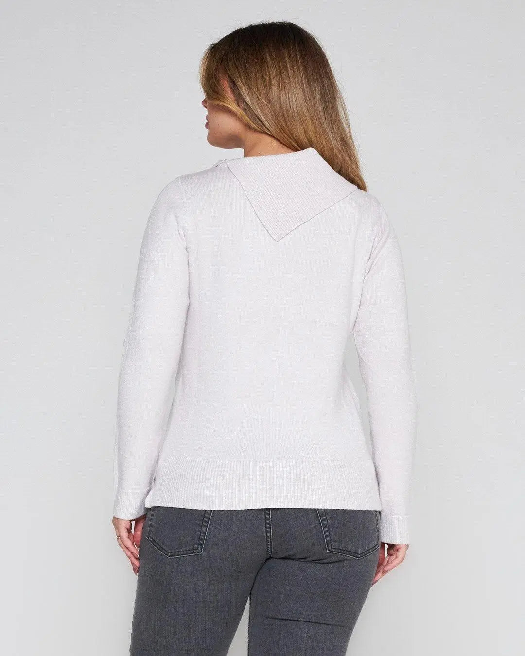 Maglia con collo e bottoni GESSO DORABELLA