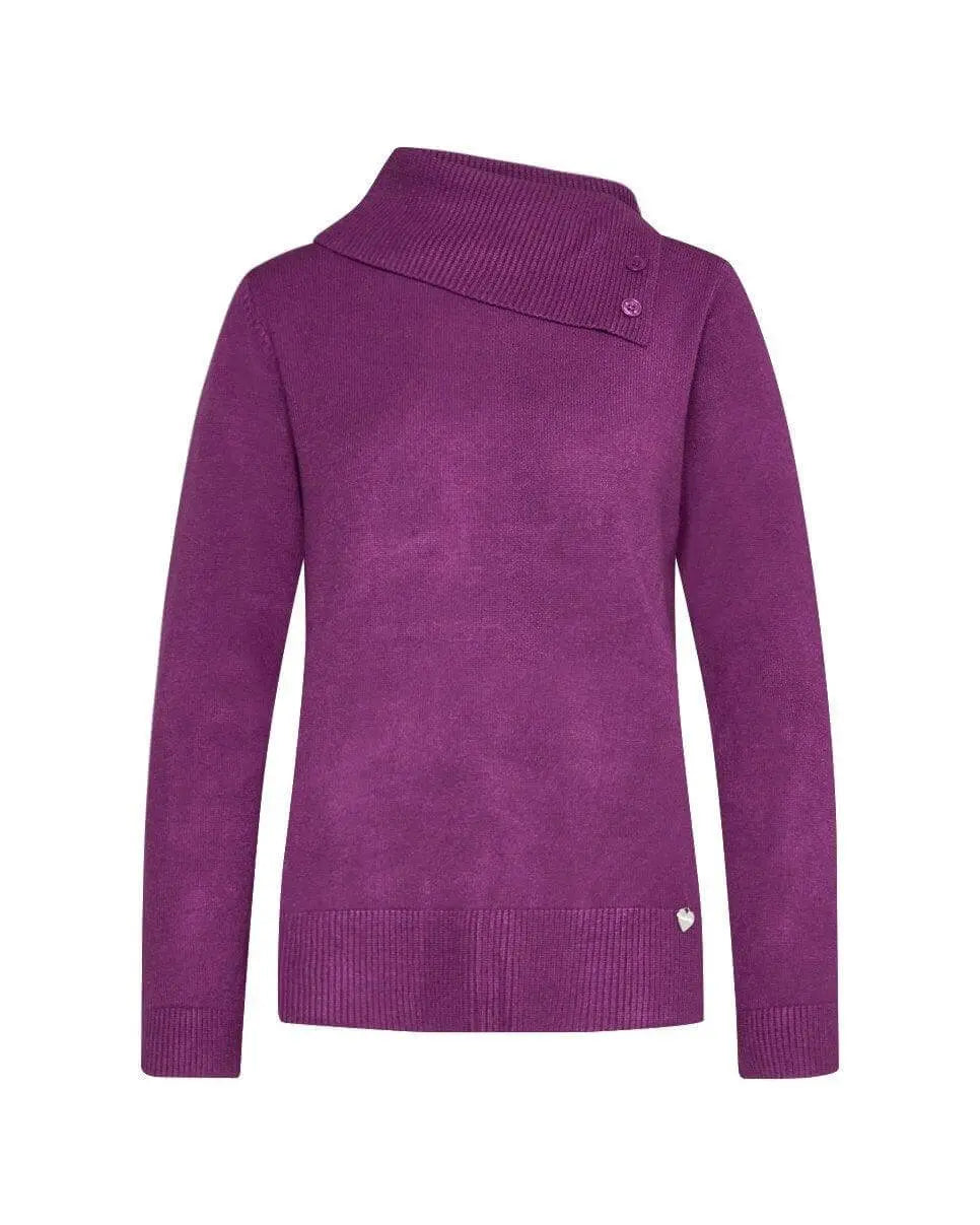 Maglia con collo e bottoni MAGENTA DORABELLA