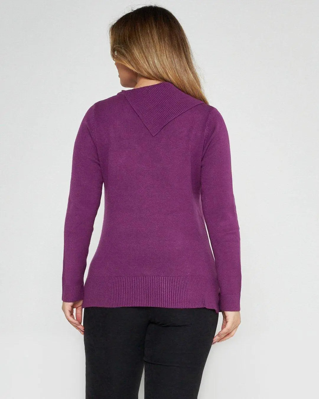 Maglia con collo e bottoni MAGENTA DORABELLA