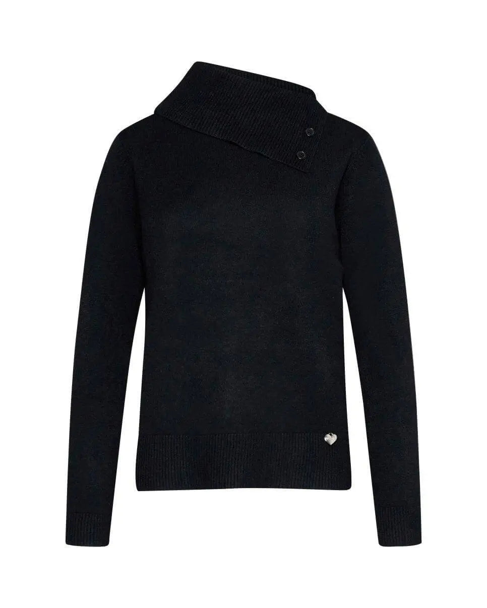 Maglia con collo e bottoni NERO DORABELLA