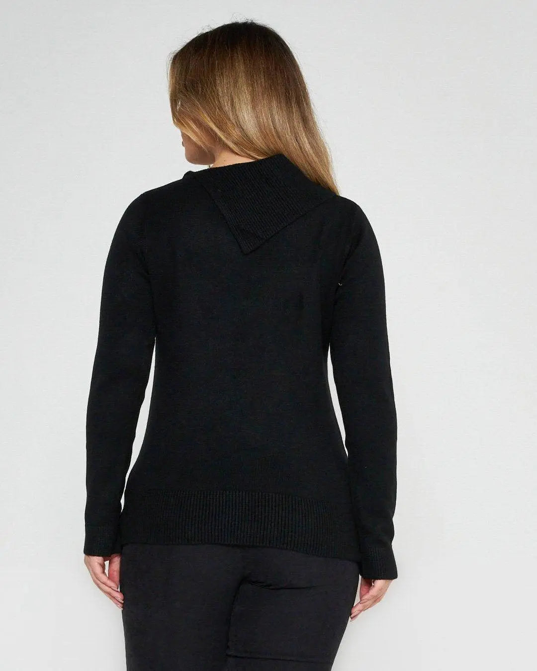 Maglia con collo e bottoni NERO DORABELLA