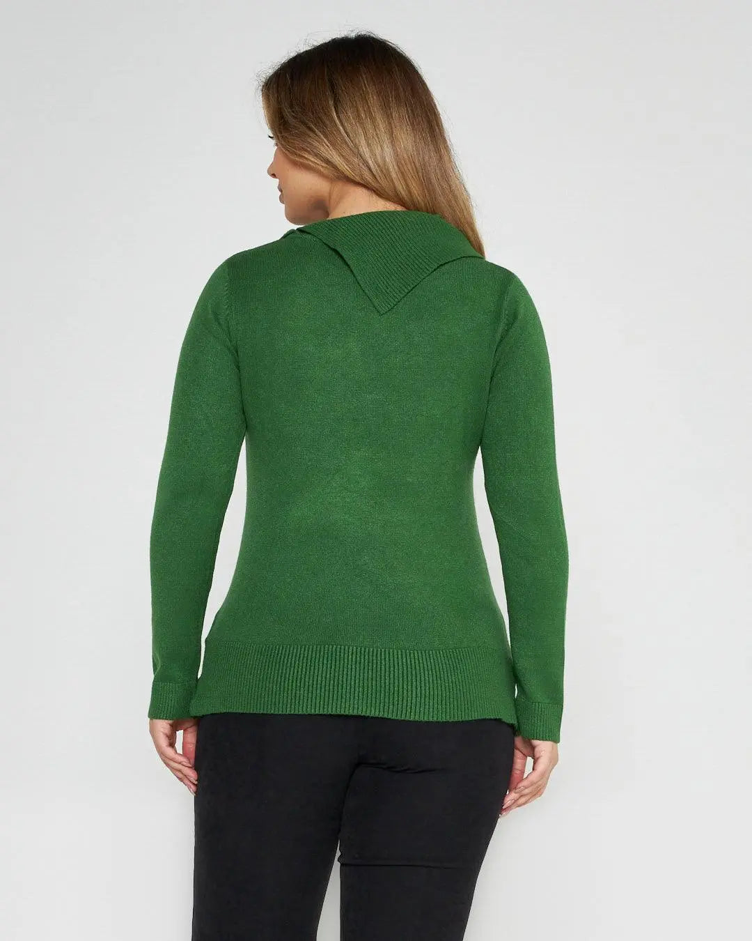 Maglia con collo e bottoni VERDE BOSCO DORABELLA