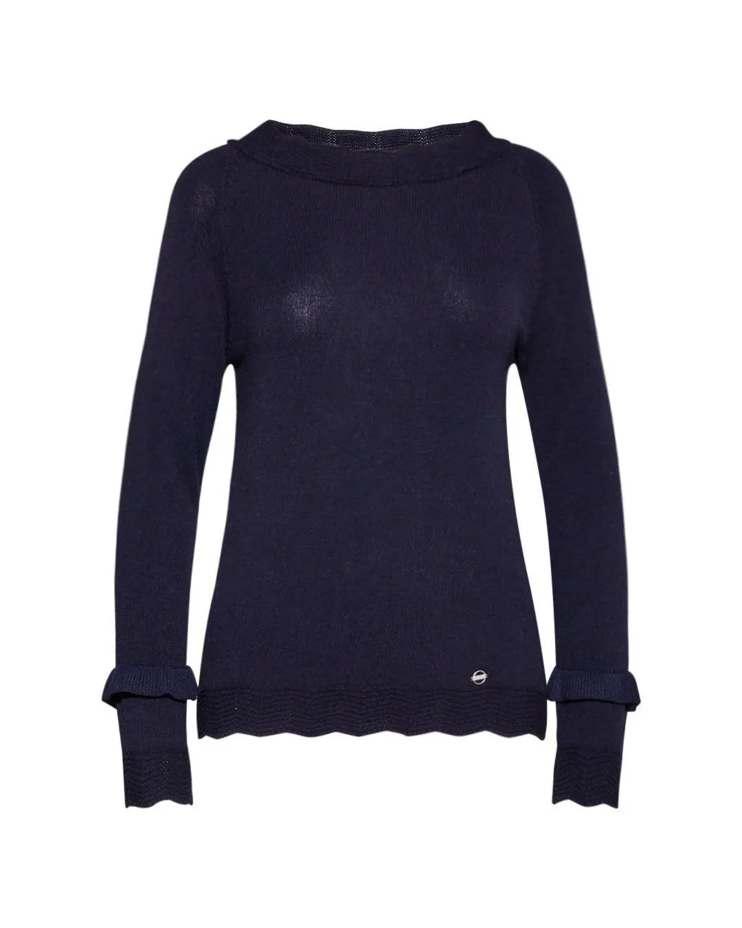 Maglia con collo lavorato BLU IRONICA XXL