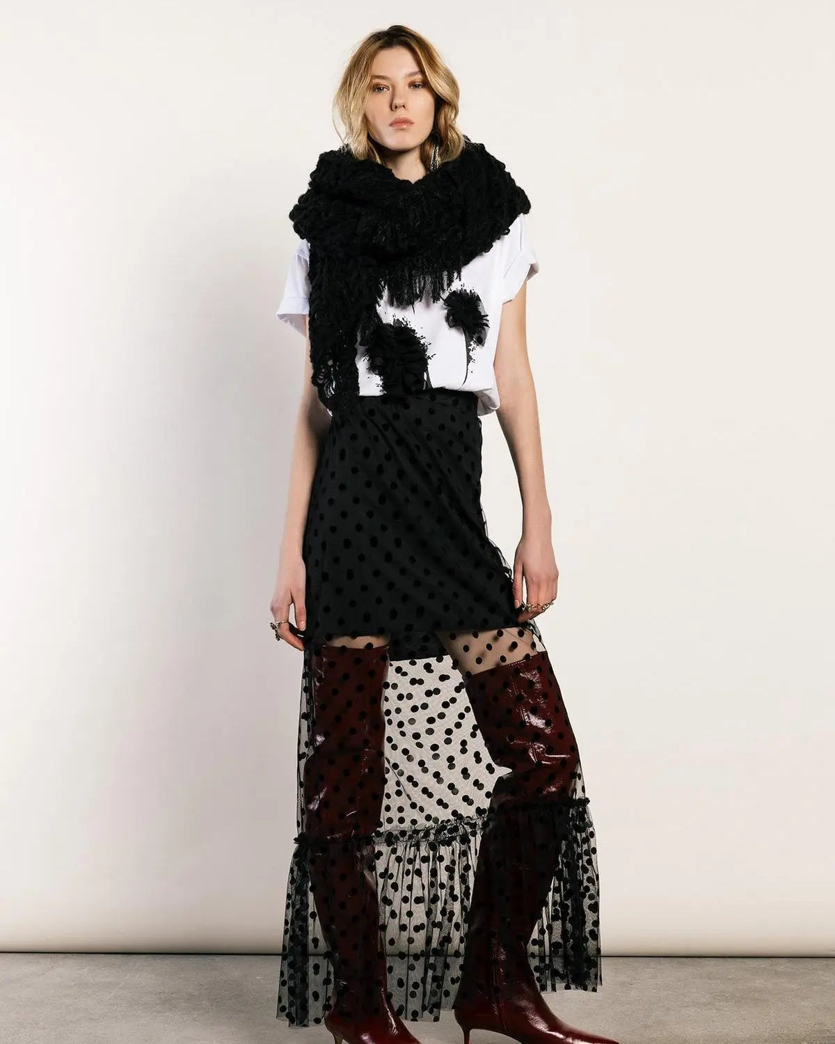 Maglia con dettagli BIANCO-NERO IRONICA