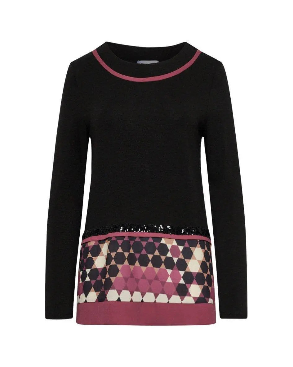 Maglia con dettagli geometric NERO-CIPOLLA DORABELLA XXL