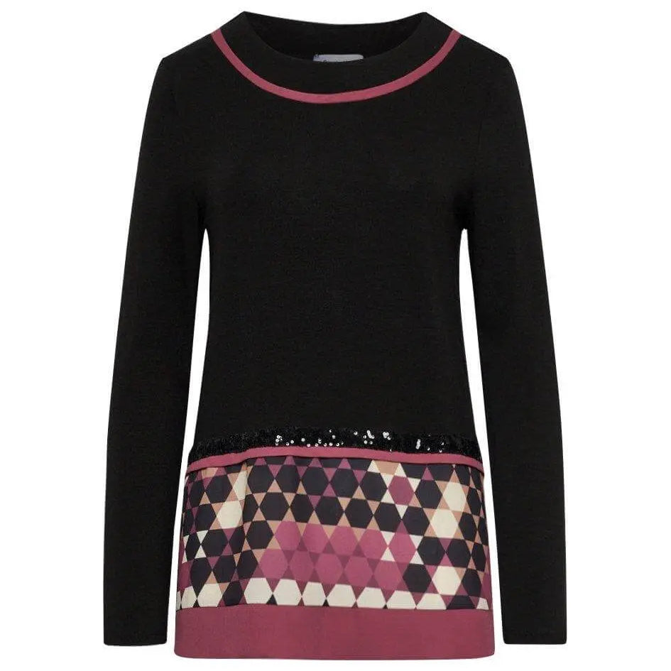 Maglia con dettagli geometric NERO-CIPOLLA DORABELLA XXL