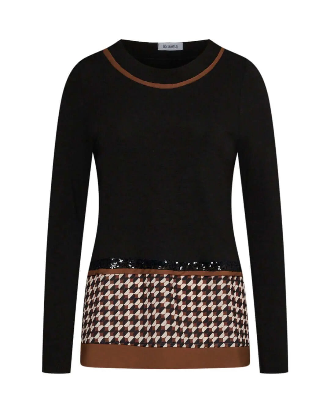 Maglia con dettagli geometric NERO-MORO DORABELLA