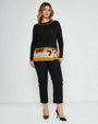 Maglia con dettagli geometric NERO-OCRA DORABELLA