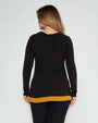 Maglia con dettagli geometric NERO-OCRA DORABELLA