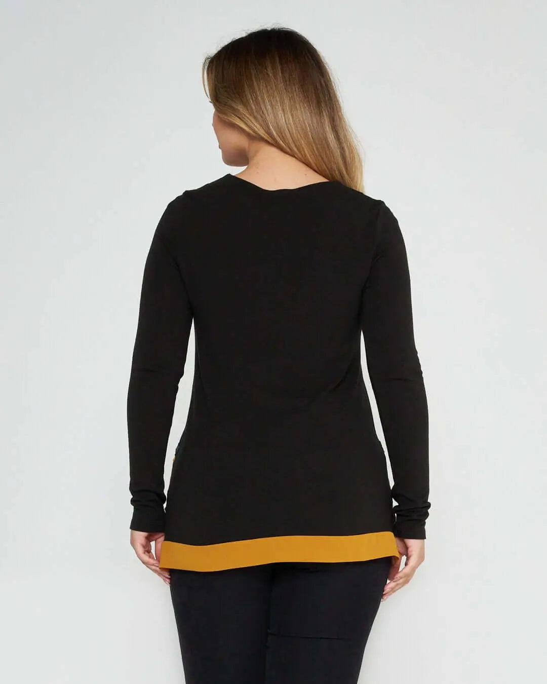 Maglia con dettagli geometric NERO-OCRA DORABELLA