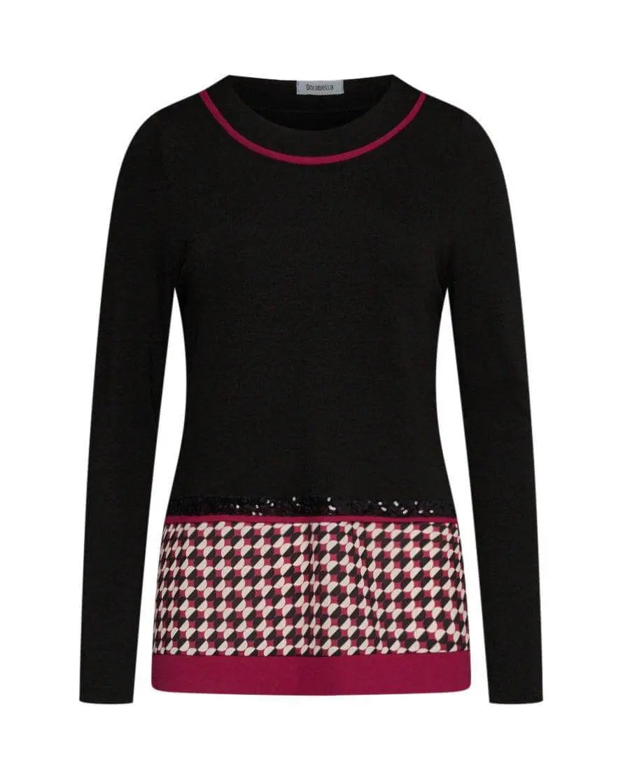Maglia con dettagli geometric NERO-ROSSO DORABELLA