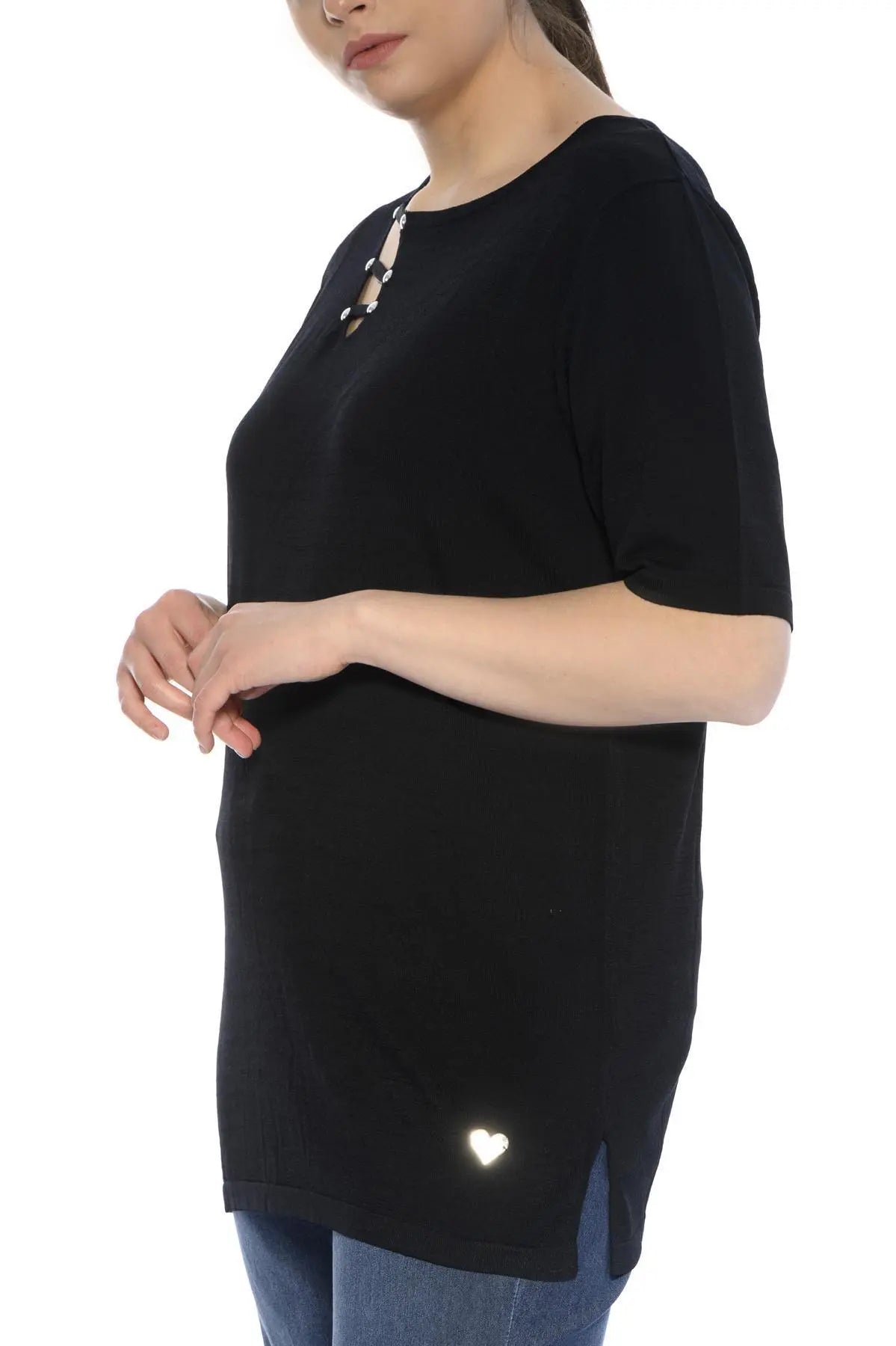 Maglia con dettaglio borchie NERO DORABELLA CURVY