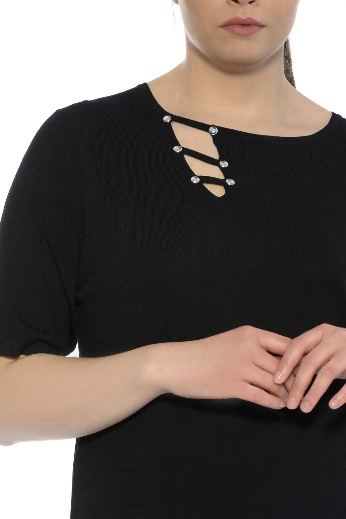 Maglia con dettaglio borchie NERO DORABELLA CURVY