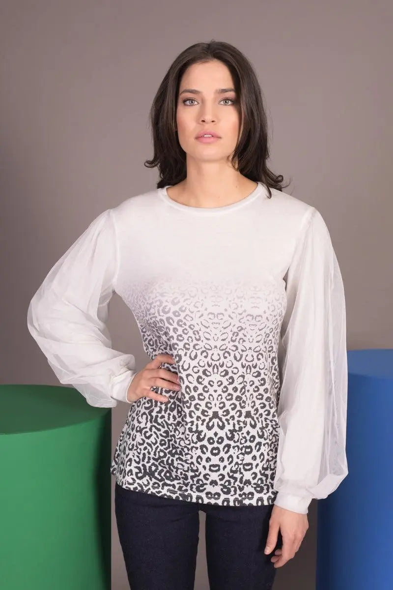 Maglia con fondo animalier GESSO IRONICA XXL