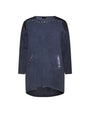 Maglia con inserti in ecopelle e borchie BLU IRONICA XL