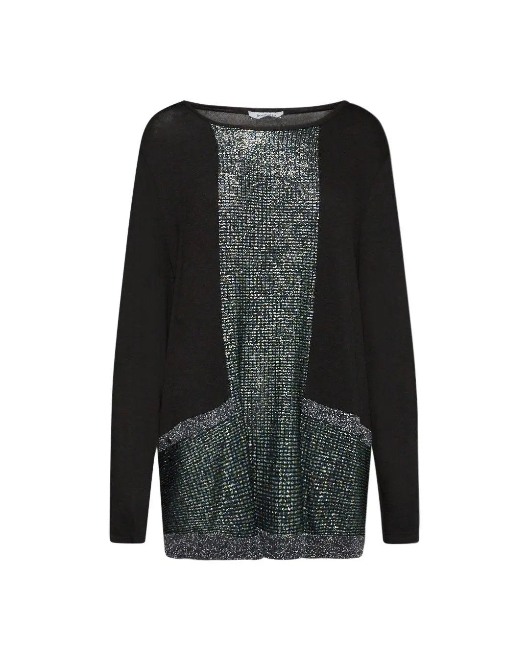 Maglia con inserti in lurex NERO-OTTANIO DORABELLA PIU' 55