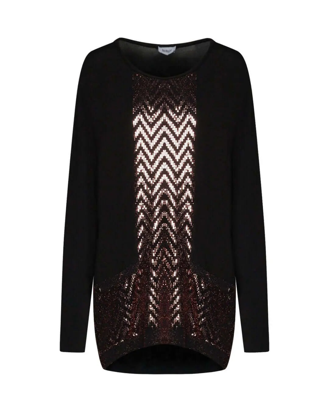 Maglia con inserti in lurex NERO-RUGGINE DORABELLA PIU'