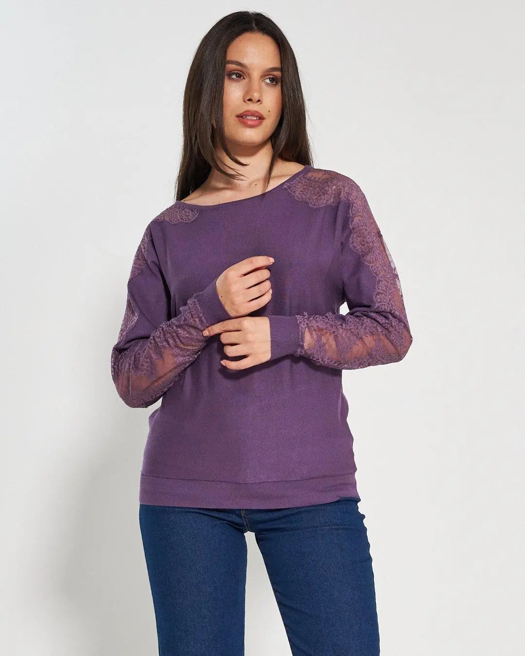 Maglia con inserti in pizzo LAVANDA DORABELLA