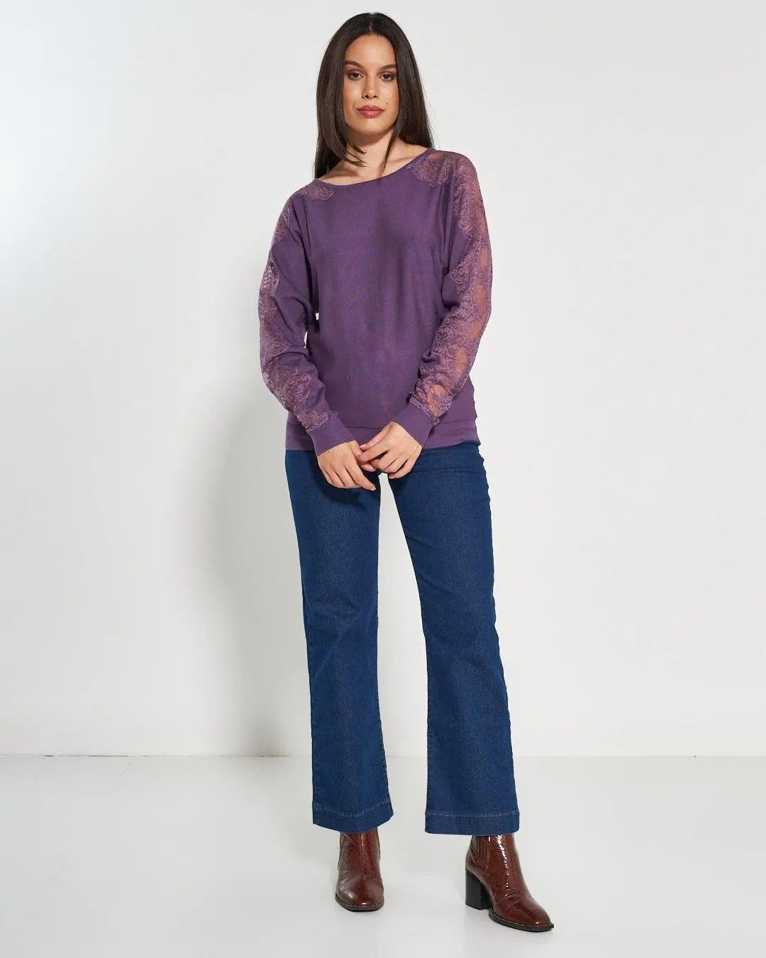 Maglia con inserti in pizzo LAVANDA DORABELLA