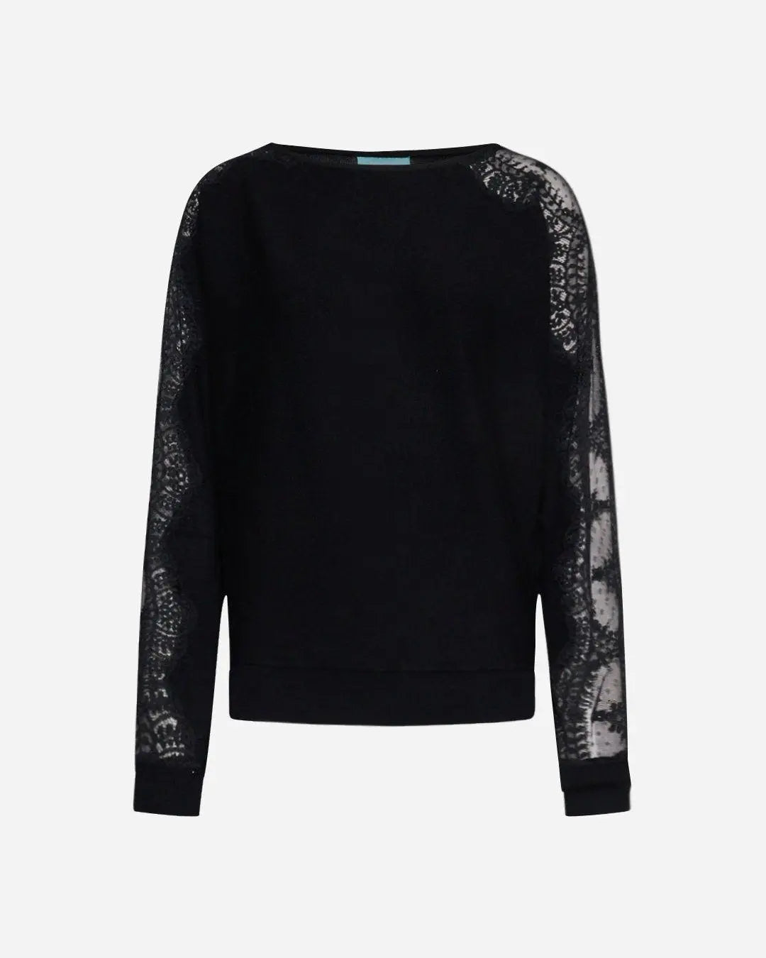 Maglia con inserti in pizzo NERO DORABELLA