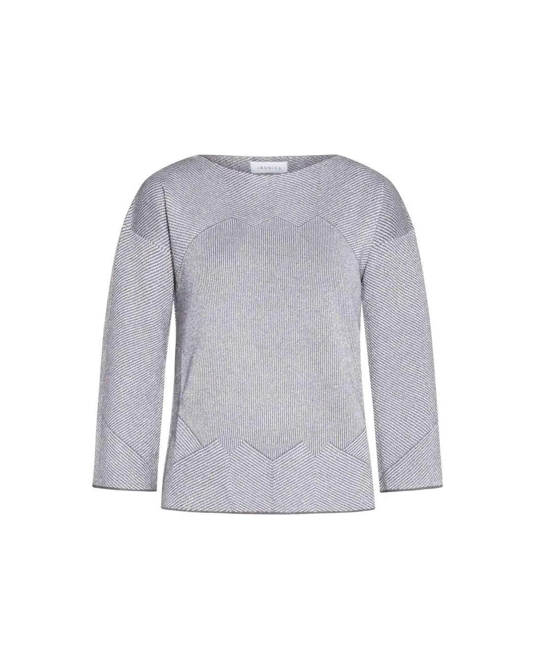 Maglia con intarsio geometrico GRIGIO IRONICA XL
