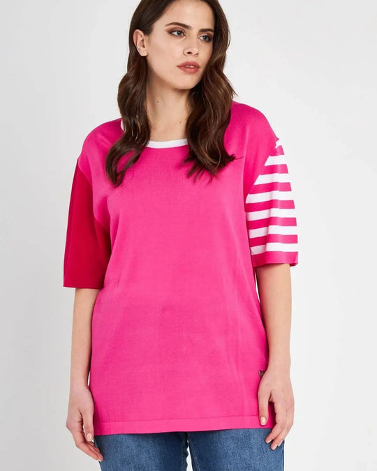 Maglia con manica righe GERANIO DORABELLA CURVY XL