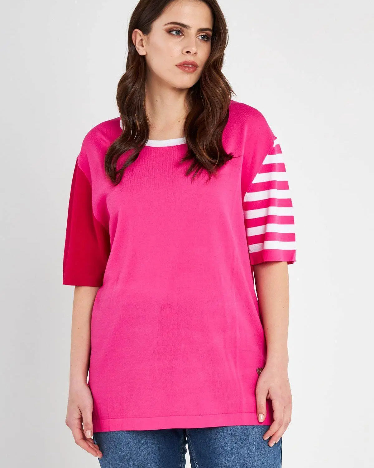 Maglia con manica righe GERANIO DORABELLA CURVY XL