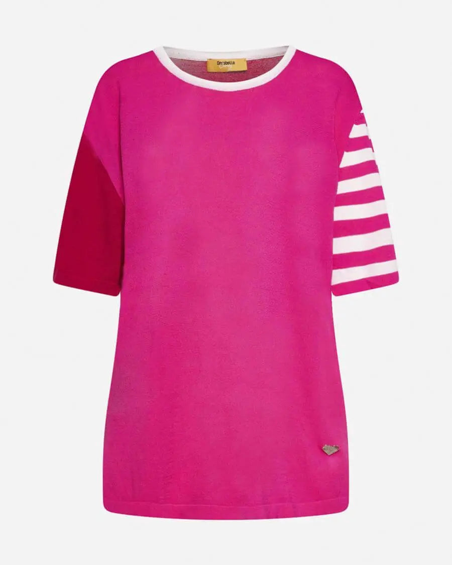 Maglia con manica righe GERANIO DORABELLA CURVY