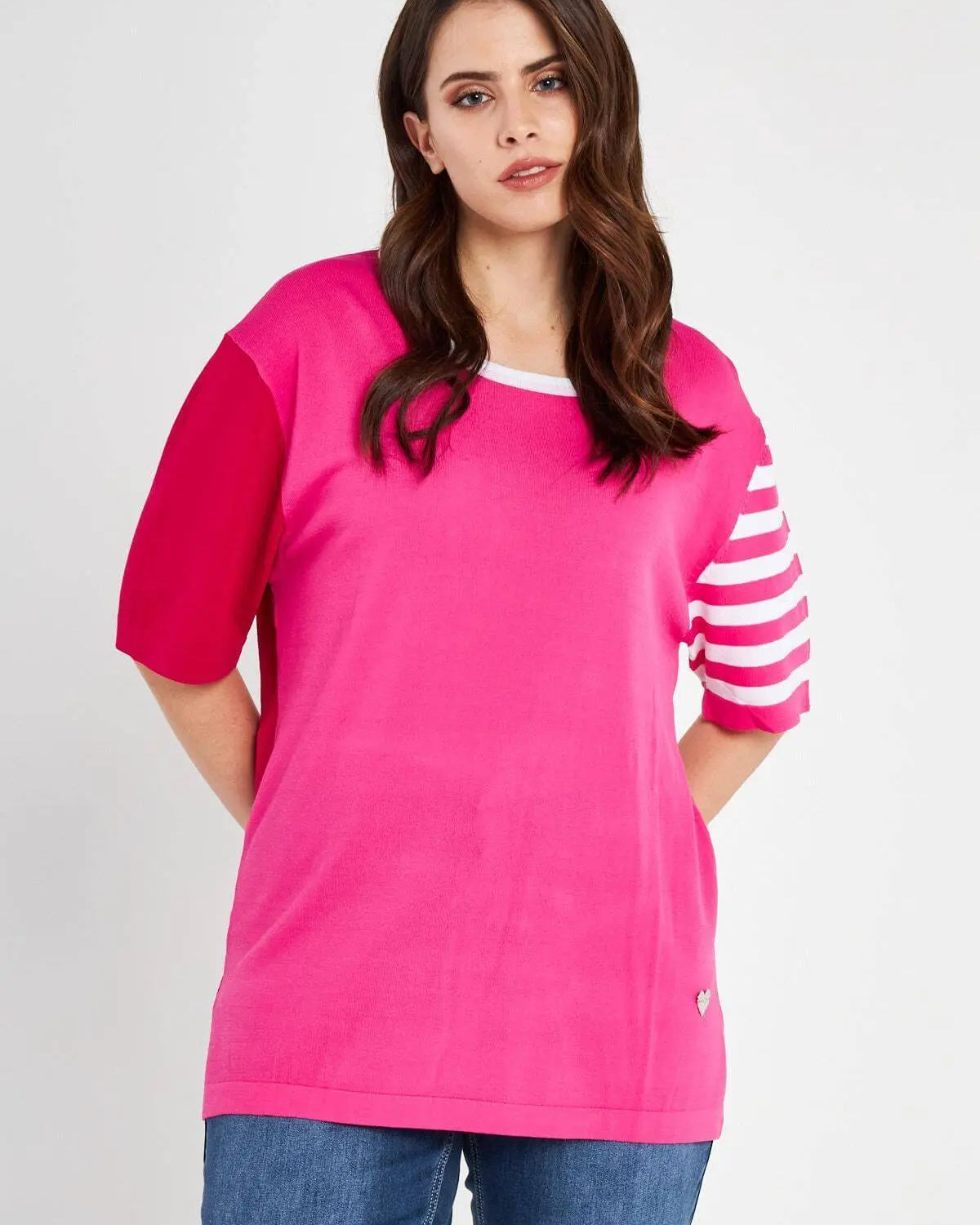 Maglia con manica righe GERANIO DORABELLA CURVY