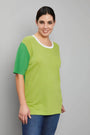 Maglia con manica righe PISTACCHIO DORABELLA CURVY XL