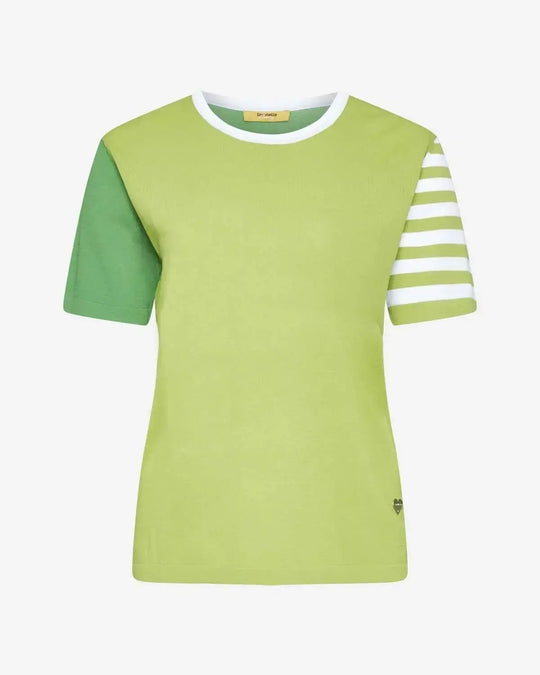 Maglia con manica righe PISTACCHIO DORABELLA CURVY