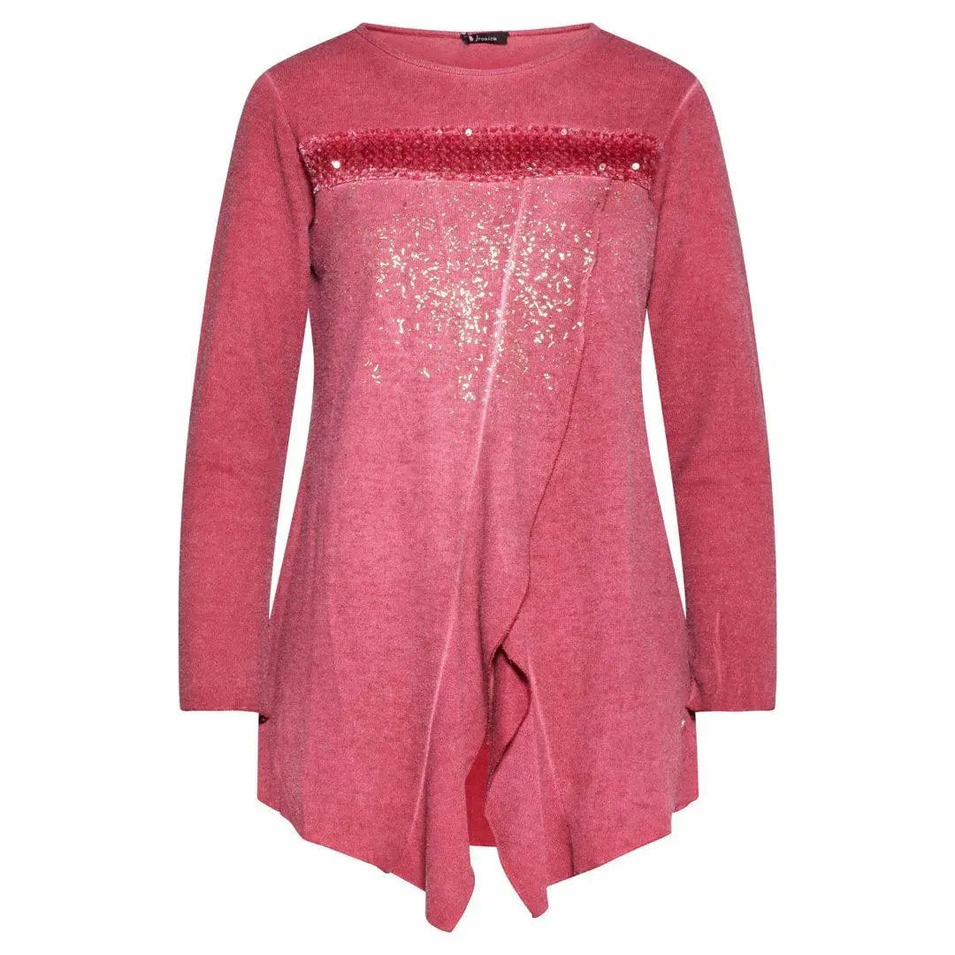 Maglia con paillettes BORDEAUX IRONICA XXL