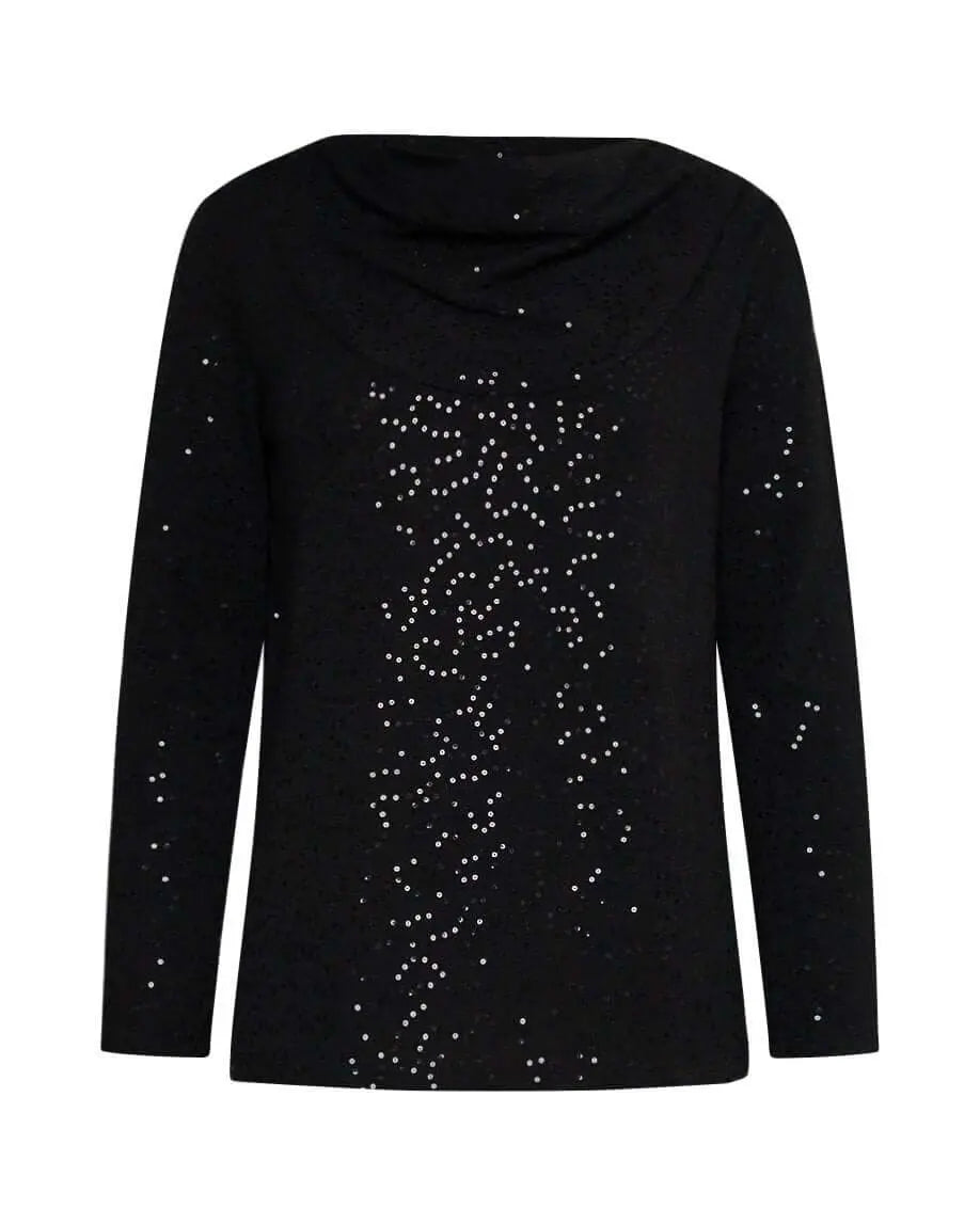 Maglia con paillettes NERO DORABELLA