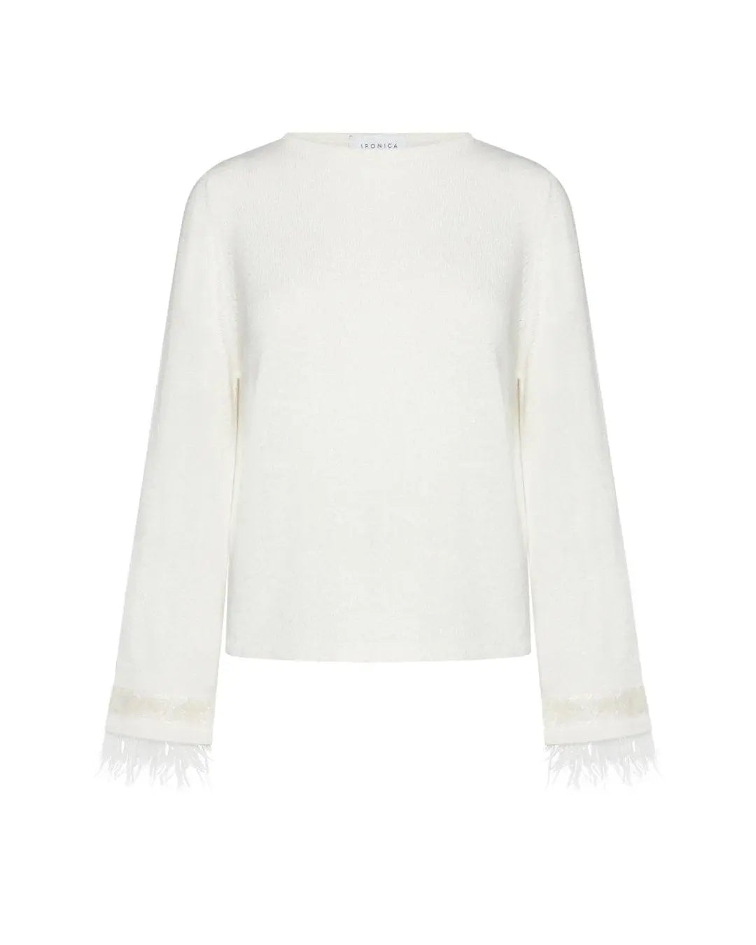 Maglia con piume ECRU IRONICA 3