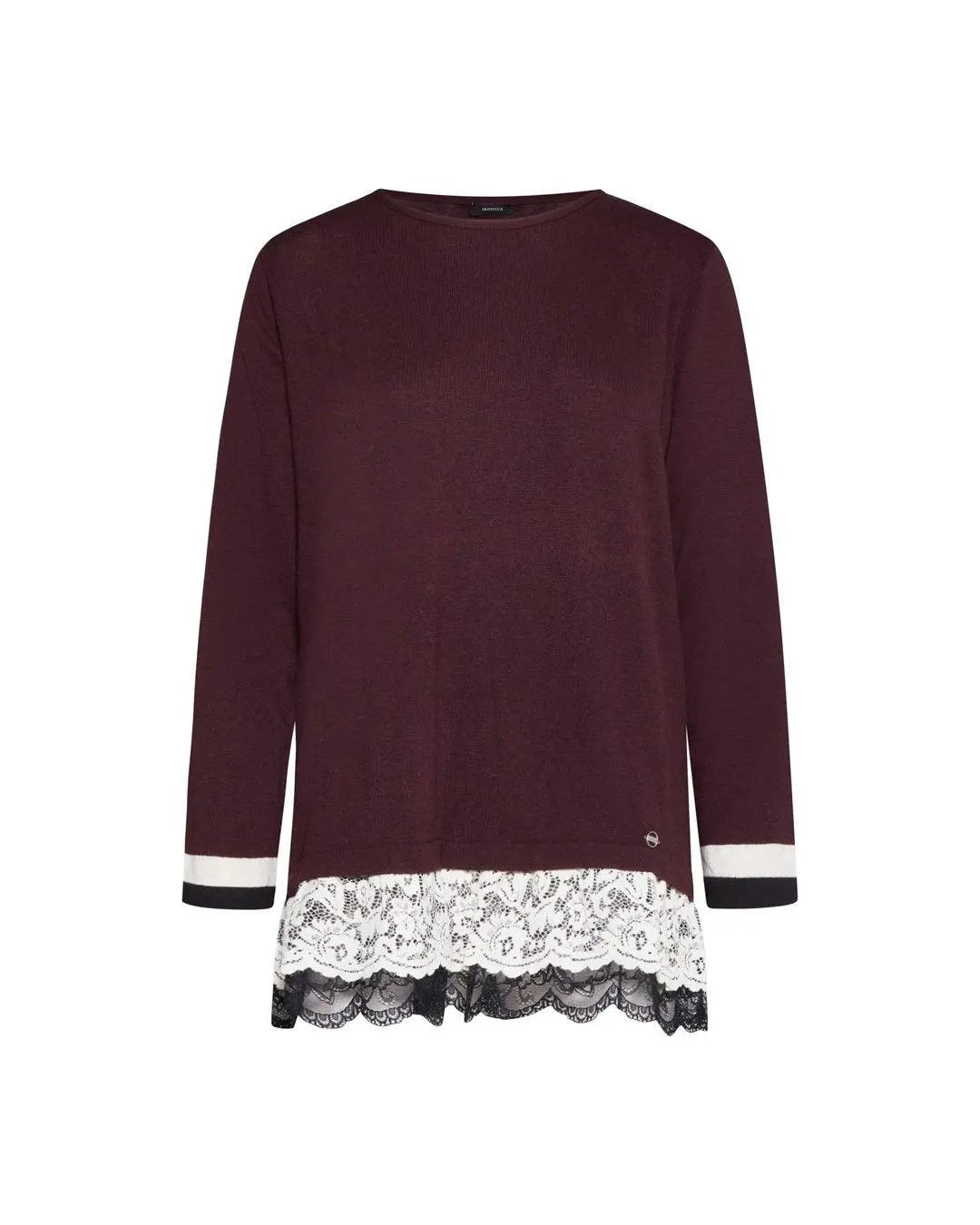Maglia con pizzo BORDEAUX IRONICA XXL