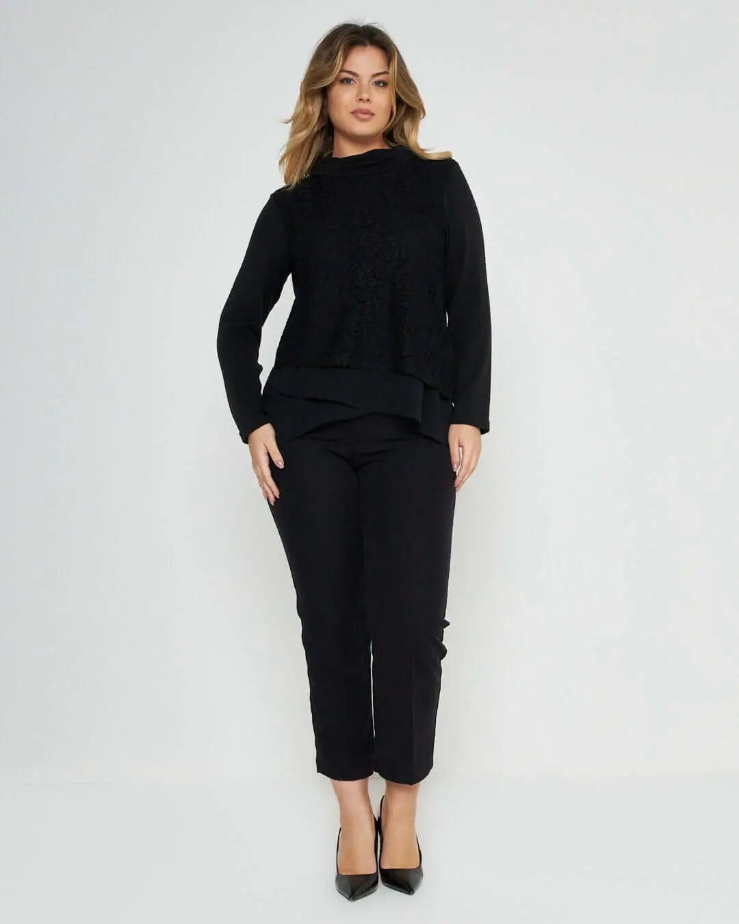 Maglia con pizzo NERO DORABELLA