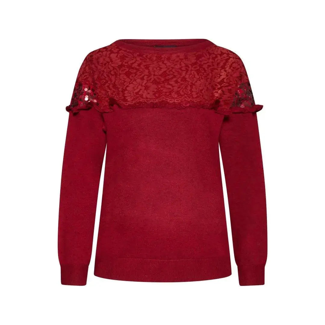 Maglia con pizzo e paillettes MARSALA IRONICA XL