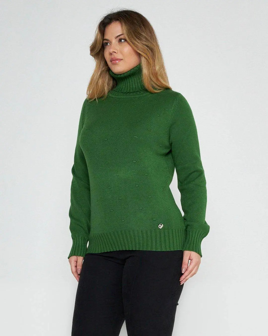 Maglia con pois a rilievo VERDE BOSCO DORABELLA XXL