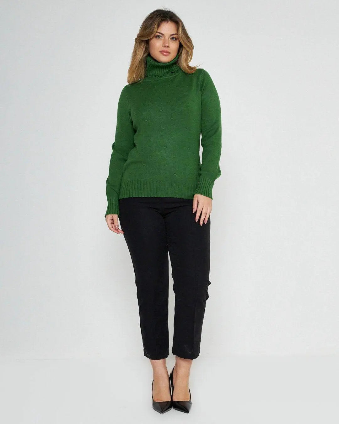 Maglia con pois a rilievo VERDE BOSCO DORABELLA