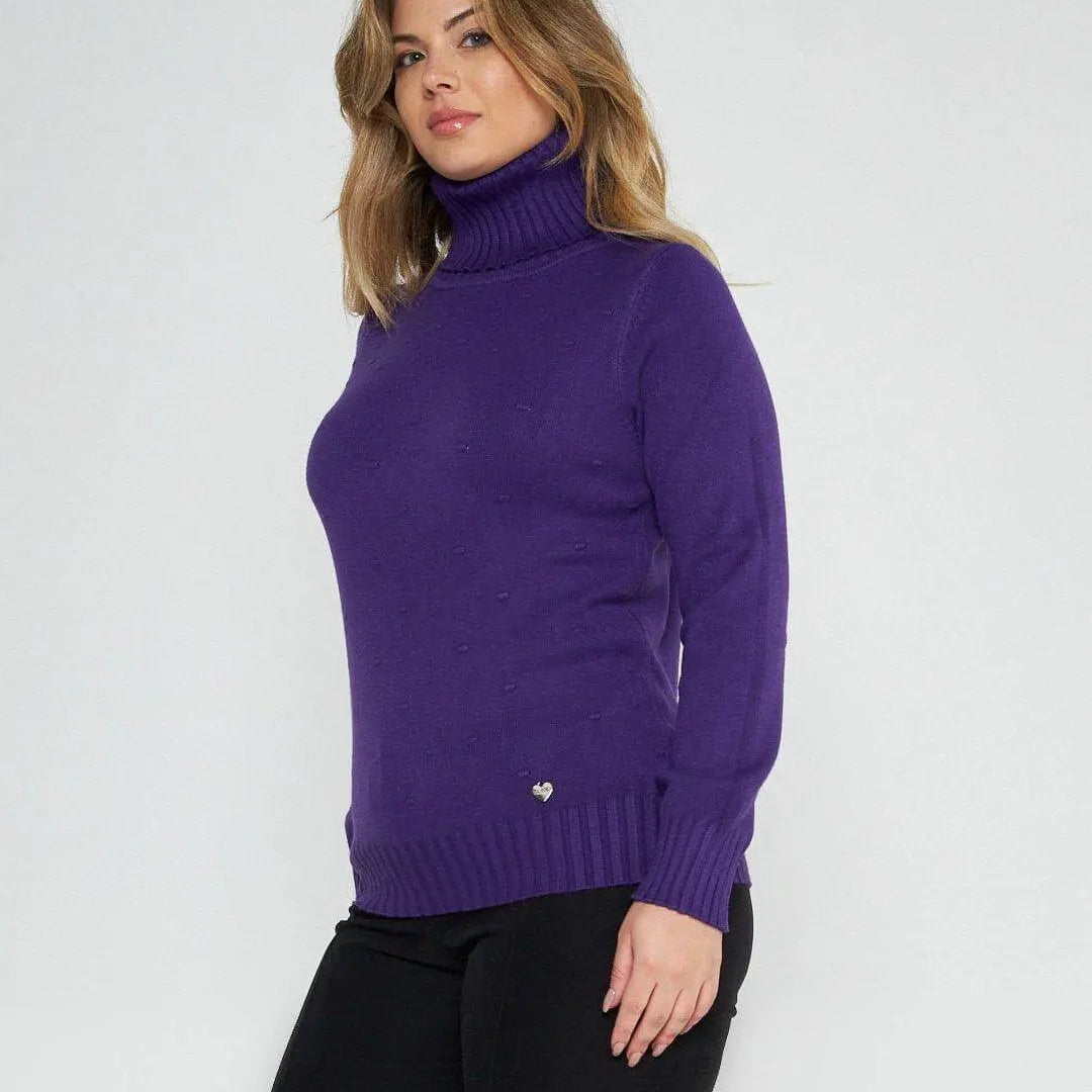 Maglia con pois a rilievo VIOLA DORABELLA XXL